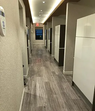 Hallway leading to treatment rooms